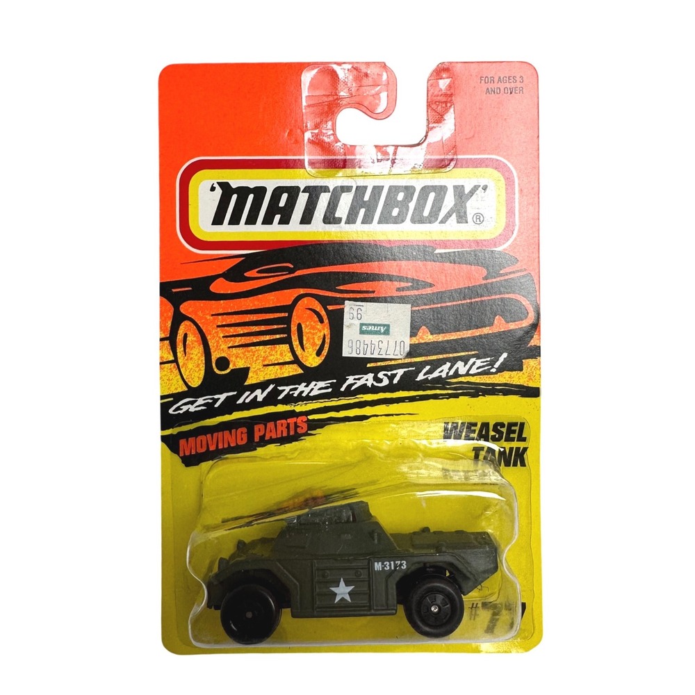 Matchbox Moving Parts Weasel Tank Olive Drab Green Military Vehicle 1996 NIB #77